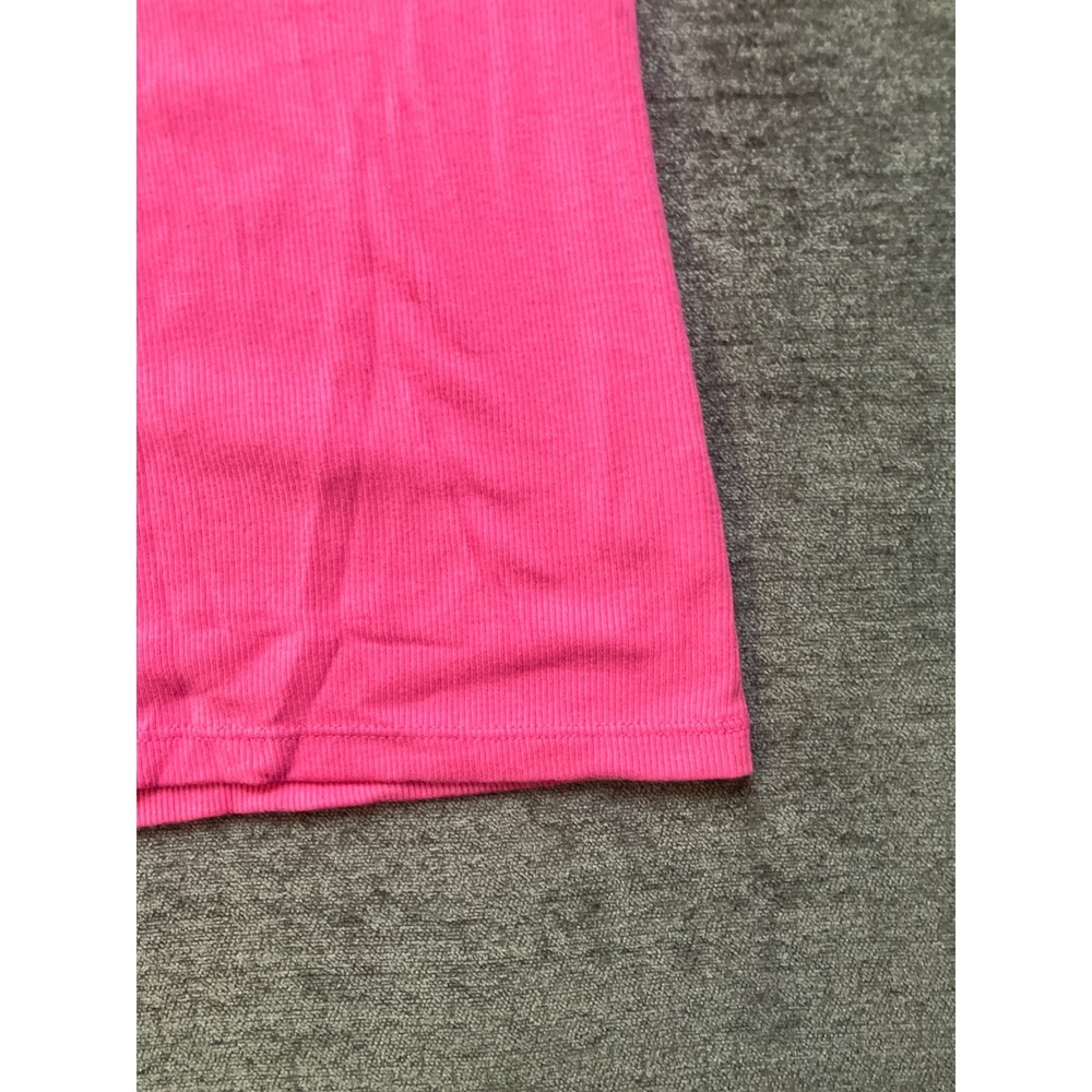 No Boundaries Tank Top Womens Medium 8/10 Hot Pink Ribbed Knit Cotton Round Neck - Picture 5 of 16